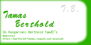 tamas berthold business card